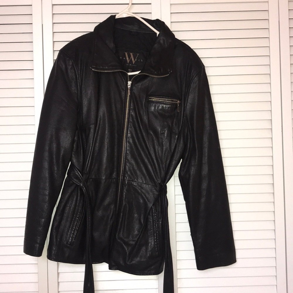 Black leather jacket